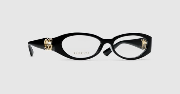 Rectangular fit optical frame in black | GUCCI® US