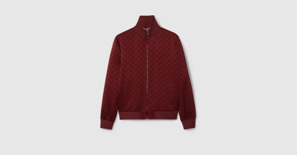 GG jacquard zip jacket in Gucci Rosso Ancora | GUCCI® SE