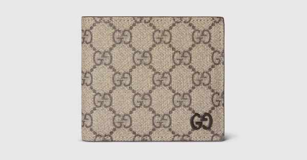 GUCCI グッチ　折り財布　キャンバス　メタルロゴ　ブラウン　GG GGキャンバス グッチ 財布 GUCCI 二つ折り財布 札入れ 小銭入れなし