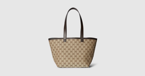 Authentic GUCCI GG Canvas cheapest Beige/Brown Trophy Shoulder Small Tote Bag