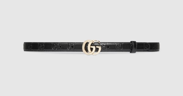 Black skinny gucci belt online