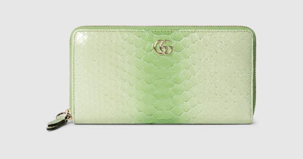 な*Ｇ様 Gucci GGパターン 長財布 オリーブグリーン ダブルG パイソン ジップアラウンドウォレット ・グリーン