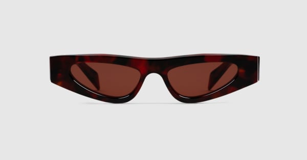 GUCCI★素敵！Orange Tortoise Acetate Large Sunglasses w/Logo Cat eye sunglasses in orange | GUCCI® US