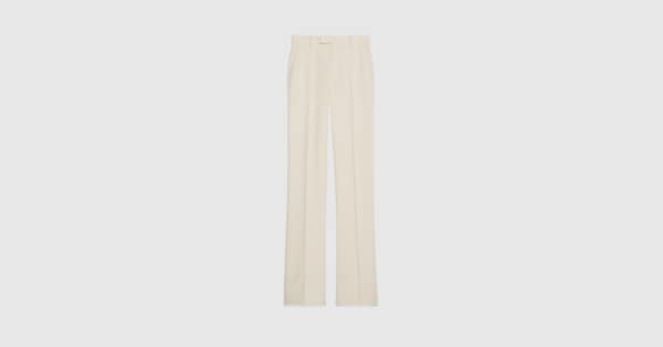 Wool crêpe trouser in ivory | GUCCI® Australia