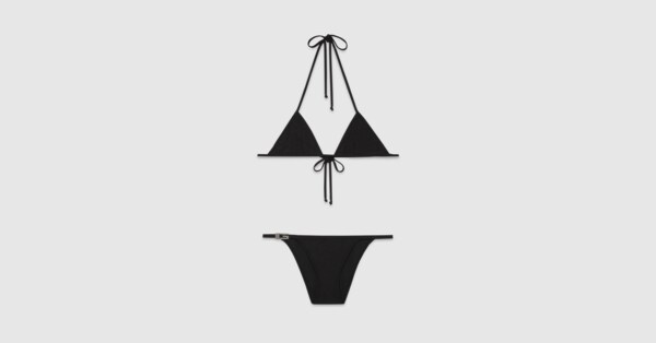 Sparkling jersey bikini set in black | GUCCI® US