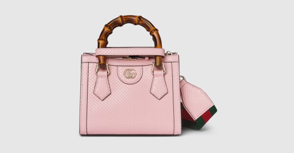 Gucci Diana mini python tote bag in pastel pink | GUCCI® US Gucci Diana mini python tote bag in pastel pink | GUCCI® US