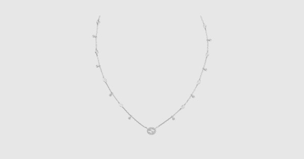 グッチ インターロッキング〕ダイヤモンド ネックレス18K