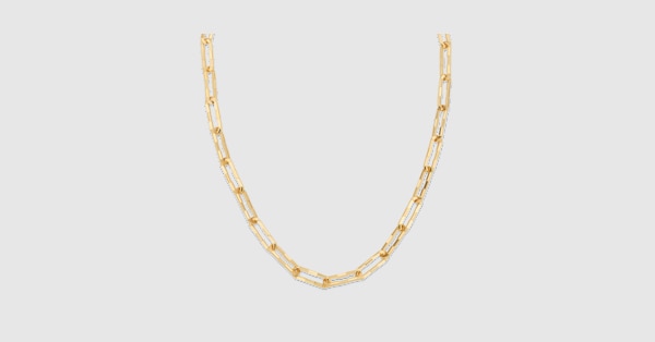 Gucci Link to Love〕ワイドチェーンネックレス 18k ゴールド ・18K