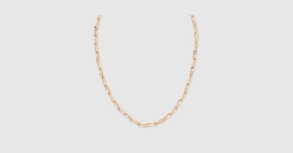 Gucci Link to Love〕チェーンネックレス 18k ゴールド ・18K ピンク