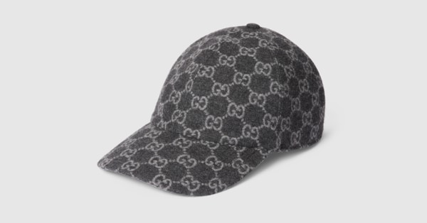 GUCCI GG Flannel Baseball Hat Size M Black