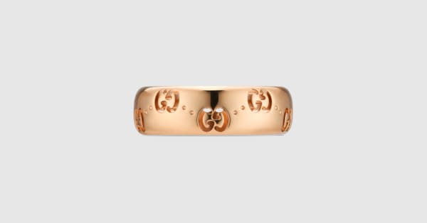 Icon 18k GG thin ring in 18k rose gold | GUCCI® US