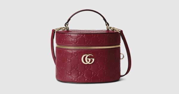 トートバッグ GUCCI TOTES ROSSO ANCORA Large canvas tote bag with embossed detail in rosso ancora