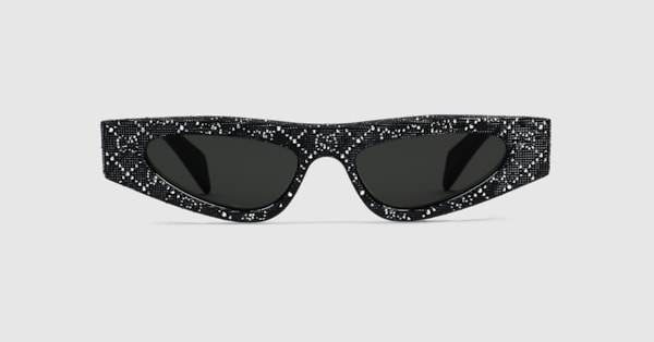 Cat eye frame sunglasses in black GUCCI NL