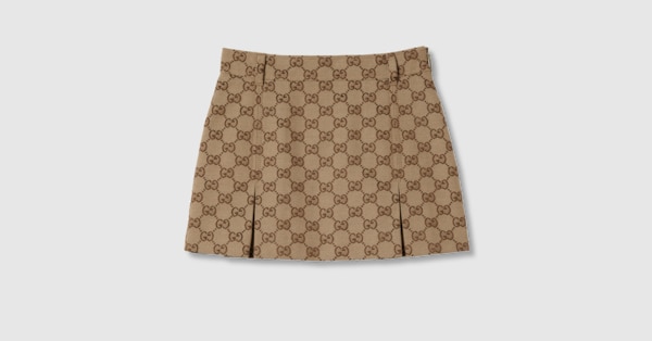 【送料&関税込】Gucci Multicolor Viscose Blend Skirt GG wool bouclé jacquard skirt in camel and brown | GUCCI® US