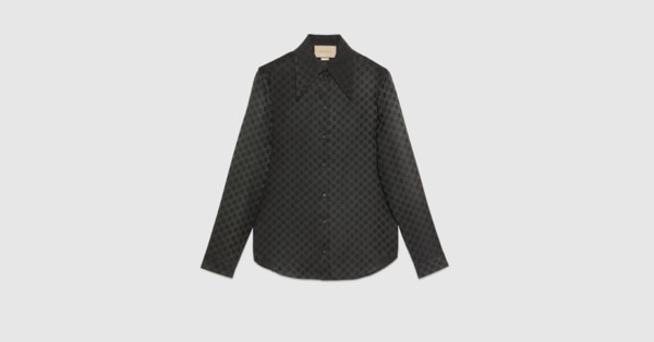 GGシルククレープ シャツ ・ブラック | GUCCI公式