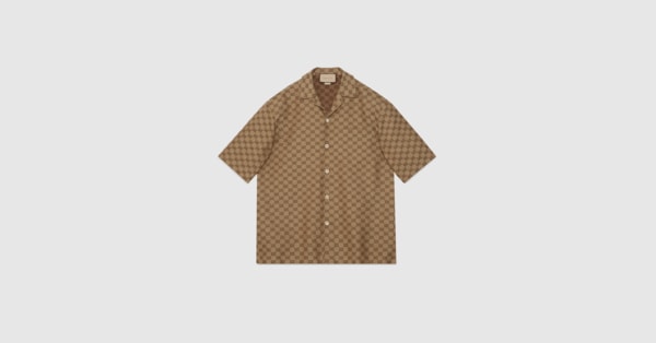 グッチ メンズ ウェアGGリネン ブレンド キャンバス シャツ | GUCCI® JP