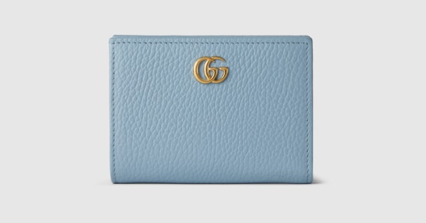 GUCCI GG コインウォレット ブルー グッチロゴコインウォレット ブルー メンズ レザー 二つ折り財布
