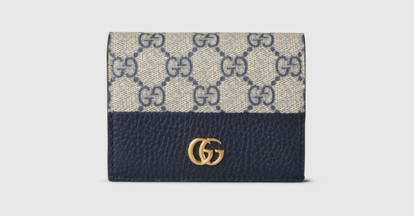 Gucci★素敵！GG Supreme Leather GG Marmont mini Wallet Marmont GG Supreme wallet in black - Gucci | Mytheresa