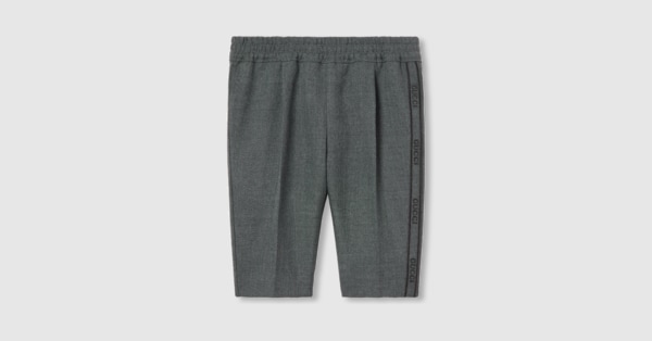 GUCCIパンツ 25新作 グッチ GG フランネル ロング パンツ ブラック メンズ