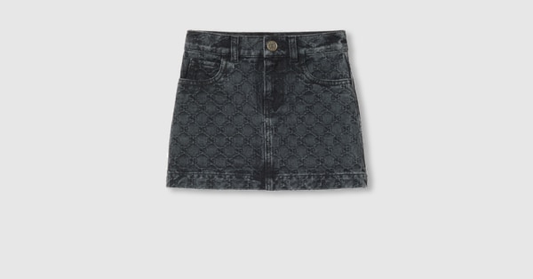 最終値下げgucci kids フリル　ティアード　デニム　ドレス 24m GUCCI - gucci kids チルドレンズ フリルティアード デニム
