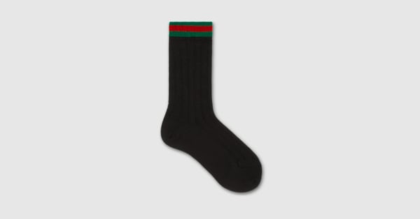 Children's cotton socks with Web in dark grey | GUCCI® IE
