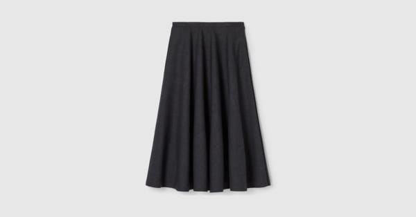 Wool pleated skirt in grey mélange | GUCCI® Australia
