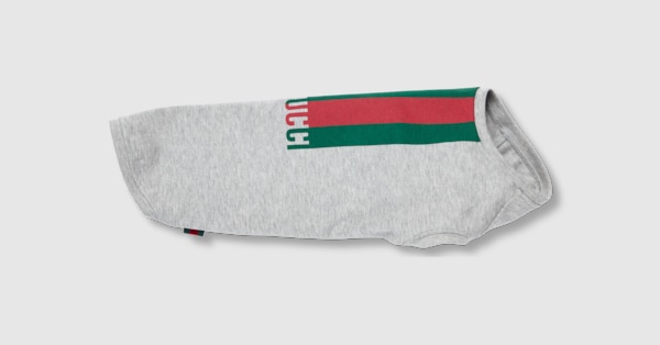 プリント コットン ペット Tシャツ ・ライトグレー | GUCCI公式