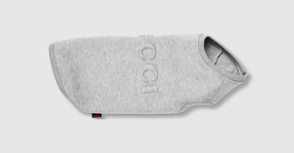 Embossed cotton pet sweatshirt in light grey | GUCCI® US