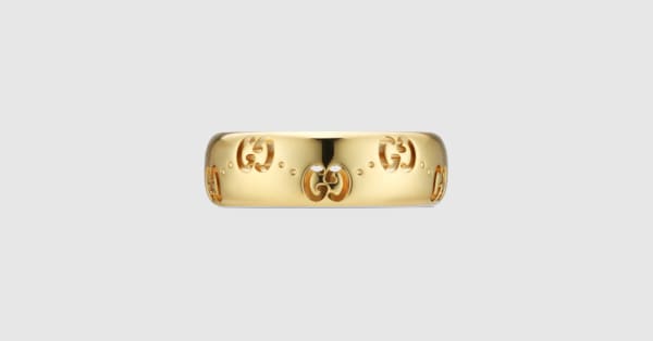 Icon 18k GG thin ring in 18k yellow gold | GUCCI® CA