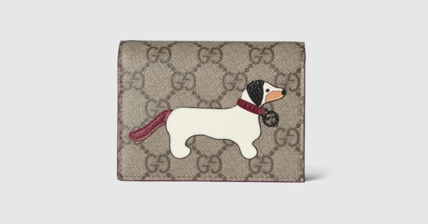 【GUCCI】ドッグ ディテール GG ミニウォレット 24-25 新作 グッチ ドッグ ディテール GG ミニウォレット 犬