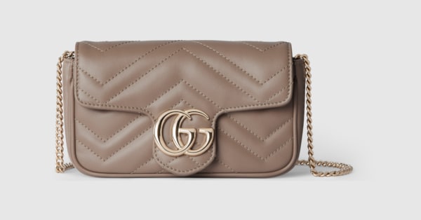 GG Marmont mini bag in taupe leather | GUCCI® US