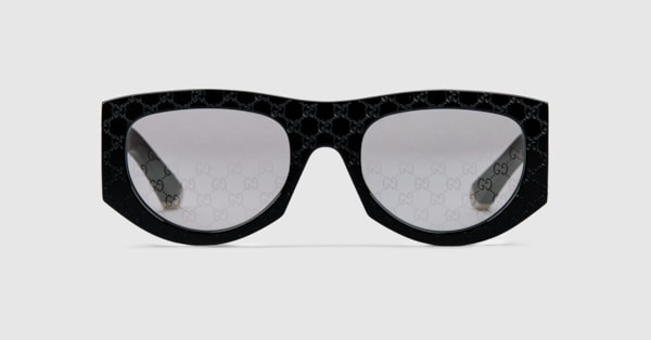 Rectangular frame sunglasses in black | GUCCI® US