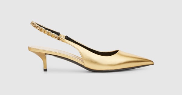 【関税&送料込】Gucci Decollete Slingback Gucci Signoria Gucci Signoria slingback pump in black patent leather
