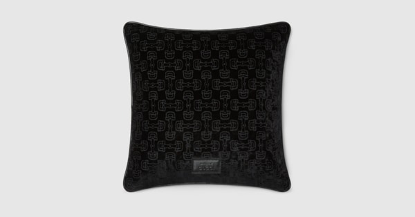 Gucci Horsebit velvet jacquard cushion