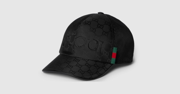 GG nylon baseball hat with Web in black | GUCCI® NZ