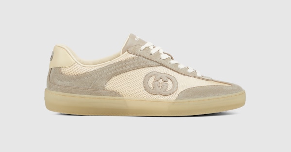 Men's G75 trainer in oatmeal suede | GUCCI® SG