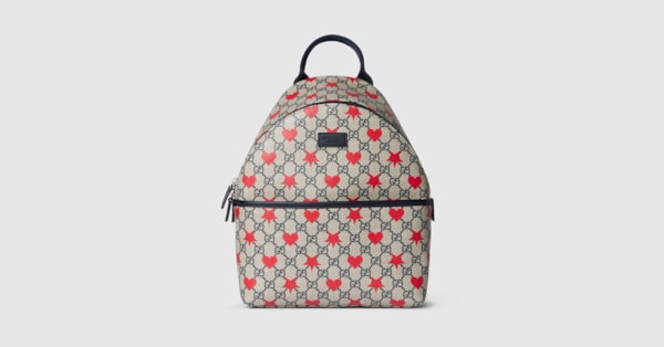 SA Children s printed GG backpack in beige and blue