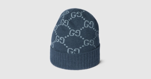 GGカシミア ハット ・ネイビー＆ライトブルー | GUCCI公式