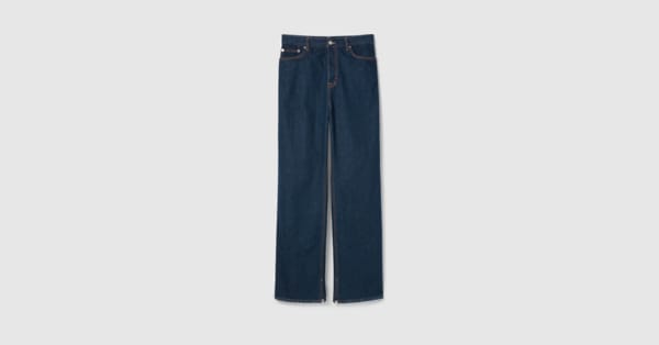 GUCCI denim グッチ デニム 名東】【GUCCI】グッチ デニムジャケット 刺繍 46サイズ ブルー