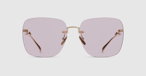Gucci ホワイトラウンドサングラス ラウンド サングラス（アジアン フィット）ブラック アセテート