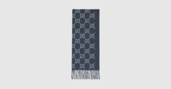 GUCCI GGロゴマフラー 青/オレンジ GUCCI GGロゴマフラー 青/オレンジ GUCCI GGロゴマフラー 青