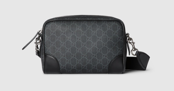 GGエンブレム〕スモール クロスボディバッグ ・ブラック ファブリック