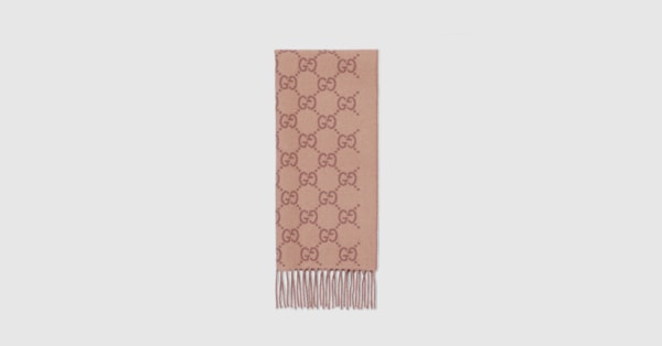 【美品】GUCCI GGパターン ストール ゴールド＆クリーム色 累積売上総額第1位【GUCCI☆グッチ】GG MOHAIR WOOL SCARF (GUCCI