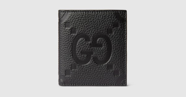 Maxi GG wallet in black leather | GUCCI® US