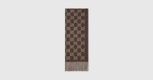 GG cashmere scarf in beige | GUCCI® US