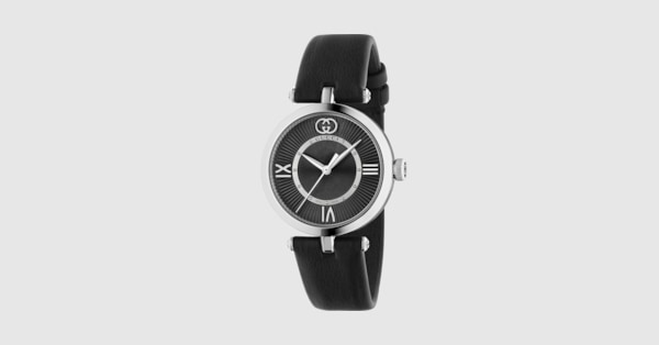 Model 2000 watch, 30mm in black leather | GUCCI® US