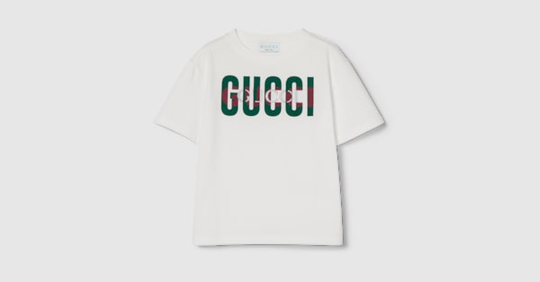 Children's printed cotton T-shirt in white | GUCCI® US