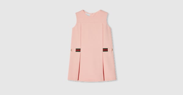 Children's cotton dress with Web in pink | GUCCI® US