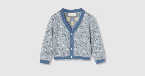【良品】GUCCI　ベビー　キッズ　ニット　GG ネイビー　90cmくらい　4 Baby cotton two-piece gift set in light grey | GUCCI® US