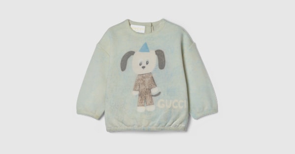 チルドレンズ〕プリント コットン Tシャツライトブルー | GUCCI公式